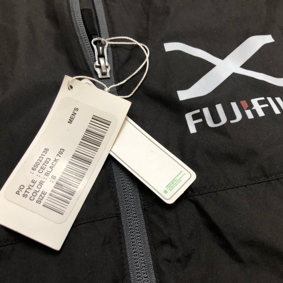 FujiFilm X Black Men Windbreaker Zip Vest Small S - Picture 3 of 8